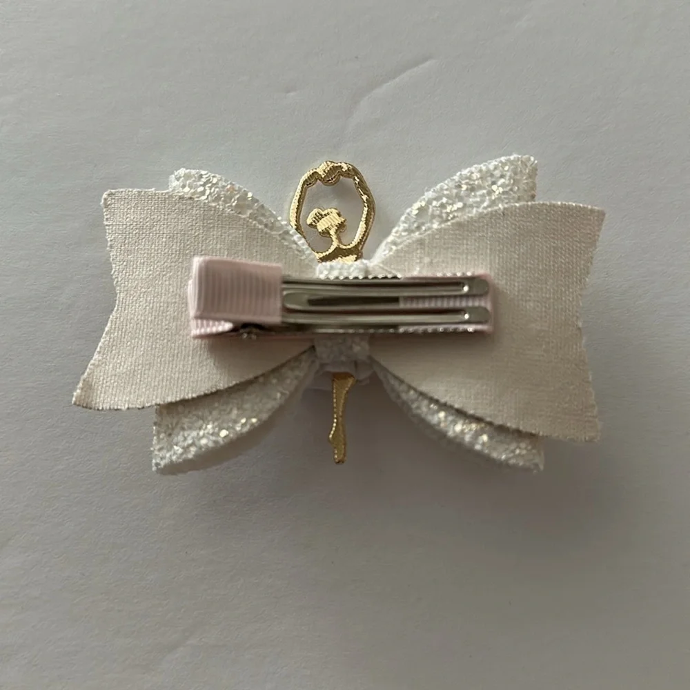 𝅺sparkly white ballerina hair clip barrette
